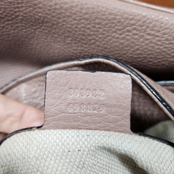 Auth Gucci Soho Medium Bag Large GG Pink Bag 308982 Light Blush Pink - Picture 13 of 15